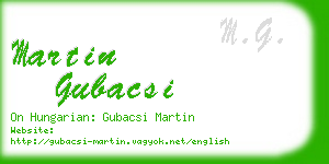 martin gubacsi business card